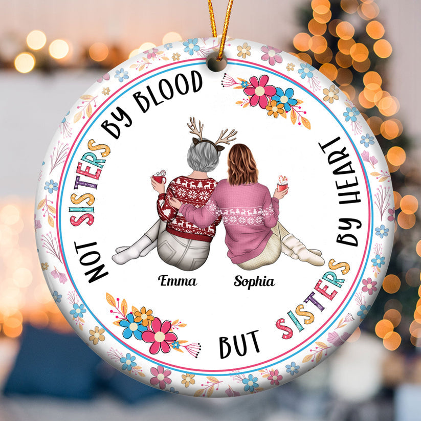 Personalized Ceramic Christmas Ornament for Couples - Heart Design