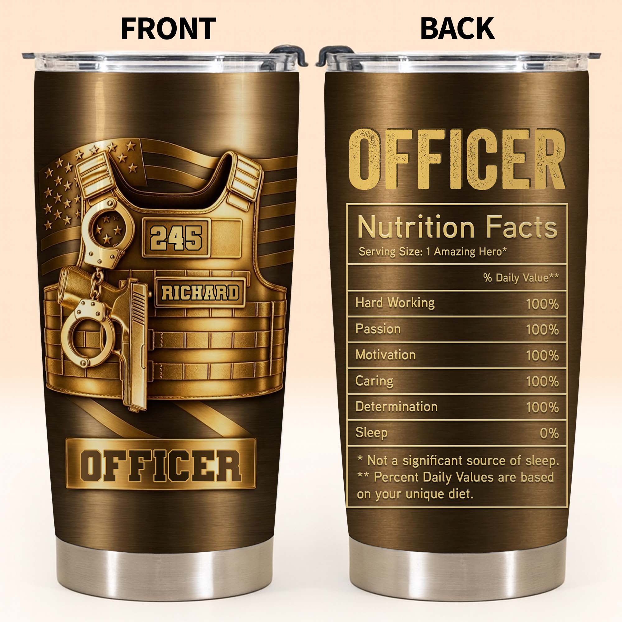 Personalized 20oz Stainless Steel Tumbler Custom Name Gift for Dad 20oz Tumbler GradoCreations