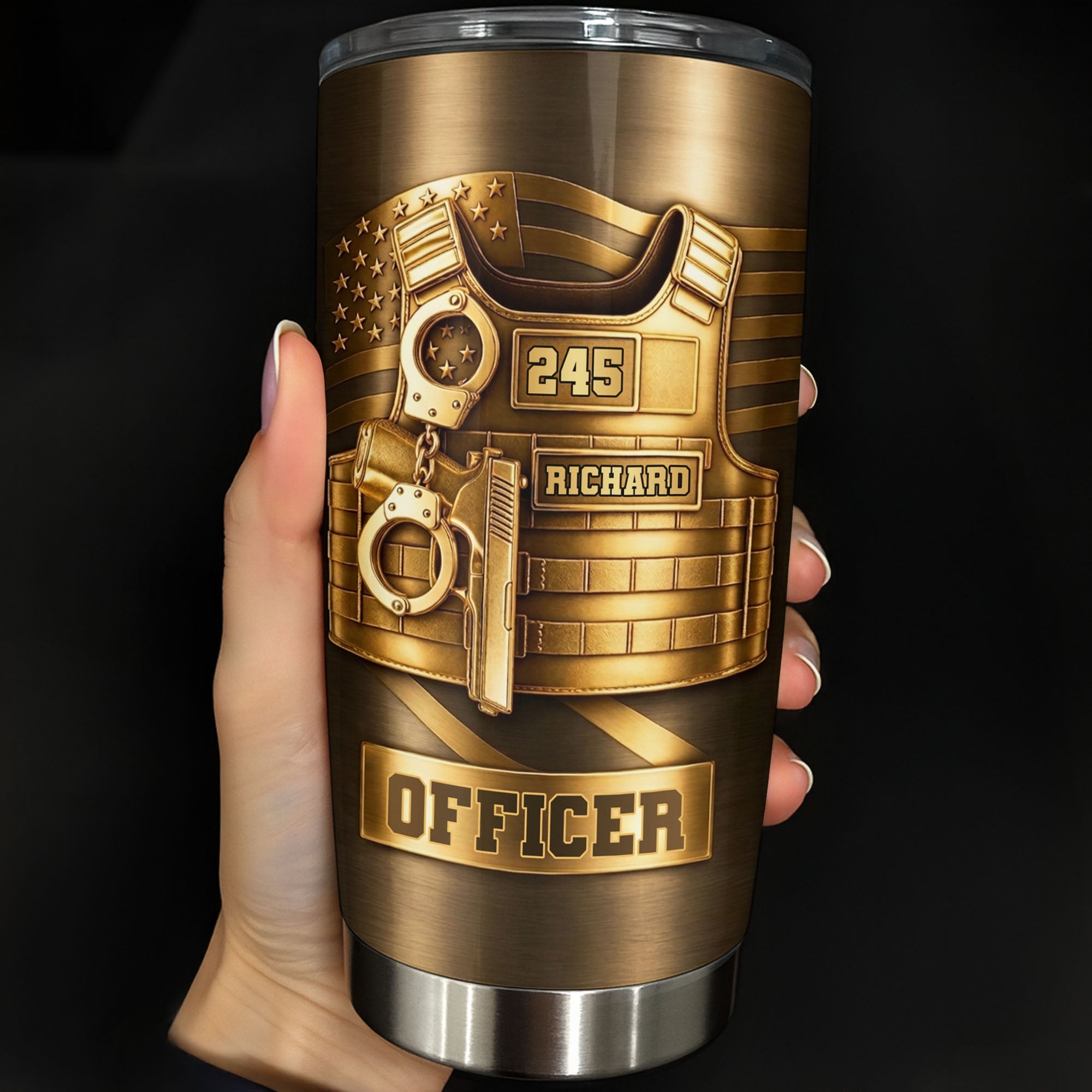Personalized 20oz Stainless Steel Tumbler Custom Name Gift for Dad 20oz Tumbler GradoCreations