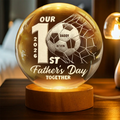 Personalized Crystal Globe Lamp for Soccer Dad First Father's Day Gift