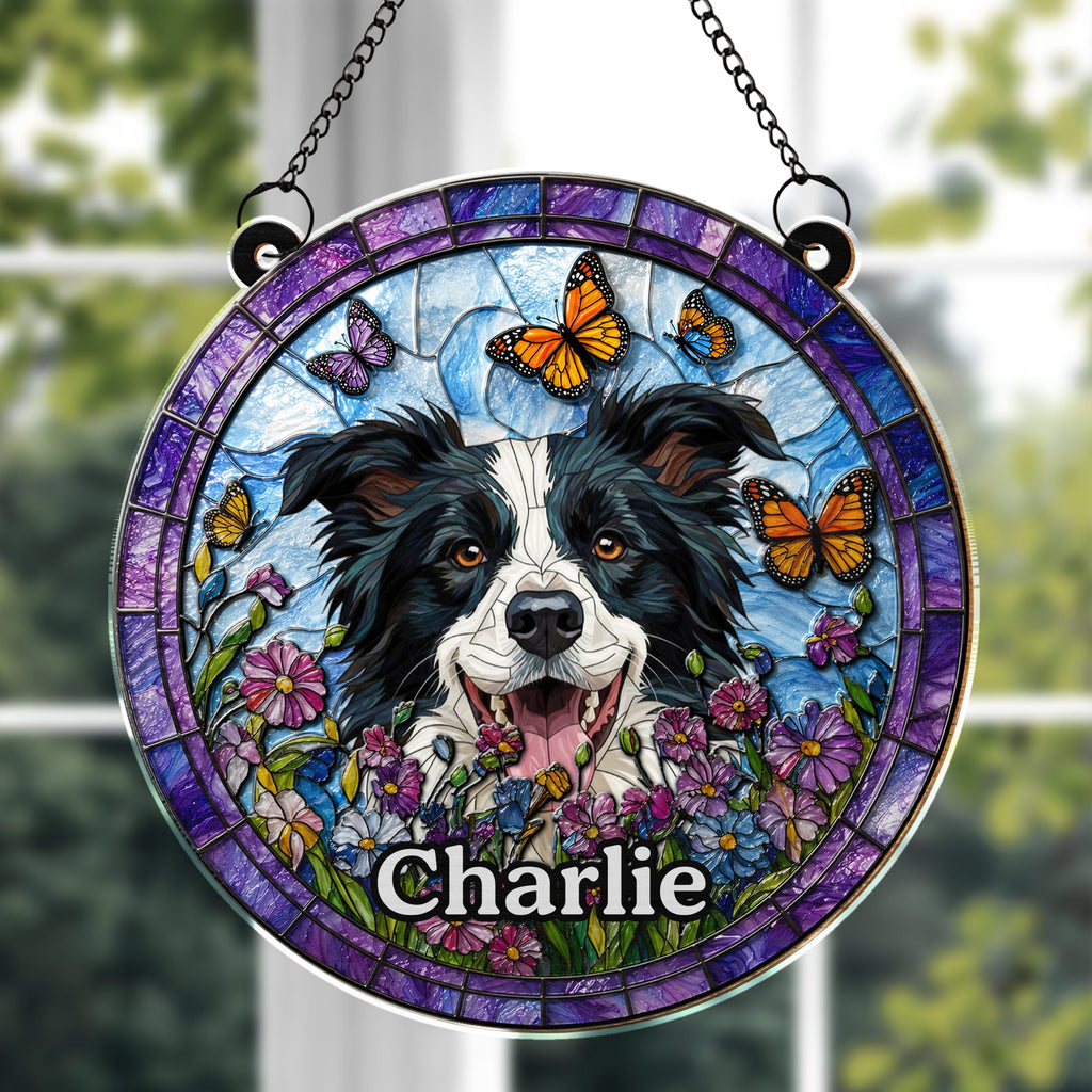 Personalized Dog Suncatcher Custom Name Gift for Pet Lovers Suncatcher GradoCreations