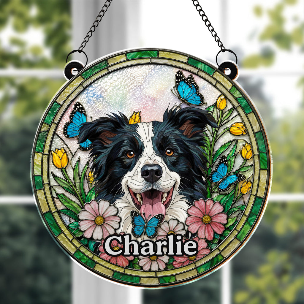 Personalized Dog Suncatcher Custom Name Gift for Pet Lovers Suncatcher GradoCreations