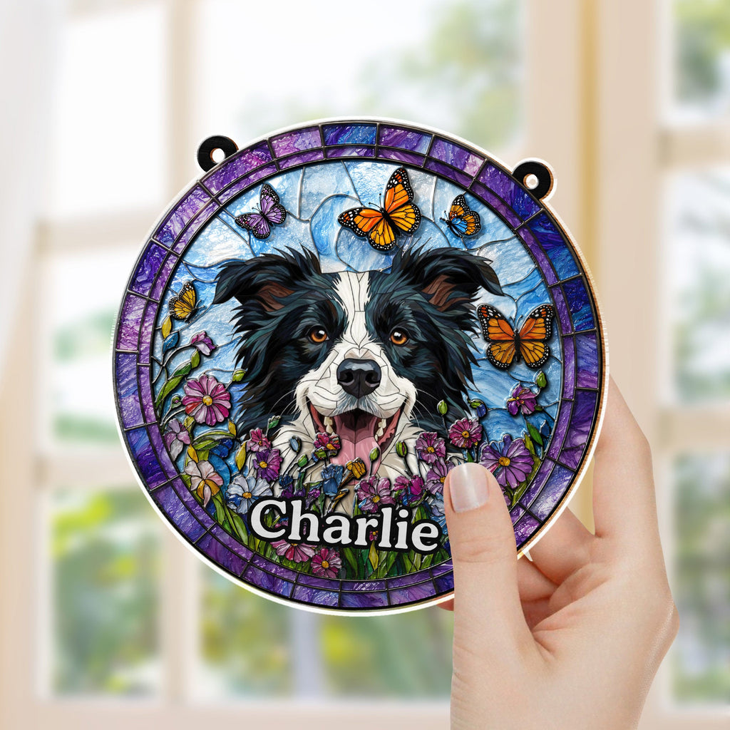 Personalized Dog Suncatcher Custom Name Gift for Pet Lovers Suncatcher GradoCreations