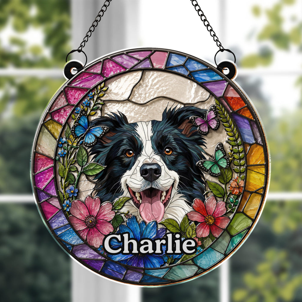 Personalized Dog Suncatcher Custom Name Gift for Pet Lovers Suncatcher GradoCreations