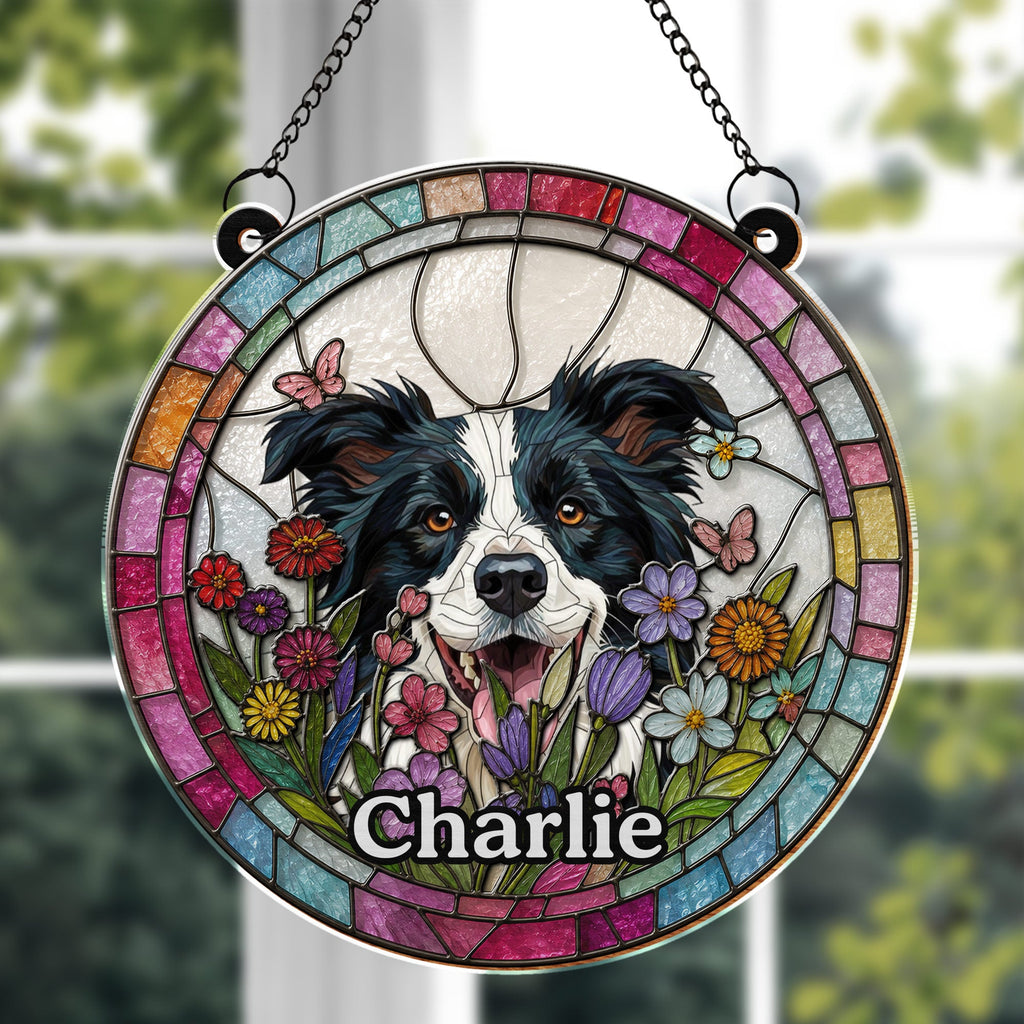 Personalized Dog Suncatcher Custom Name Gift for Pet Lovers Suncatcher GradoCreations