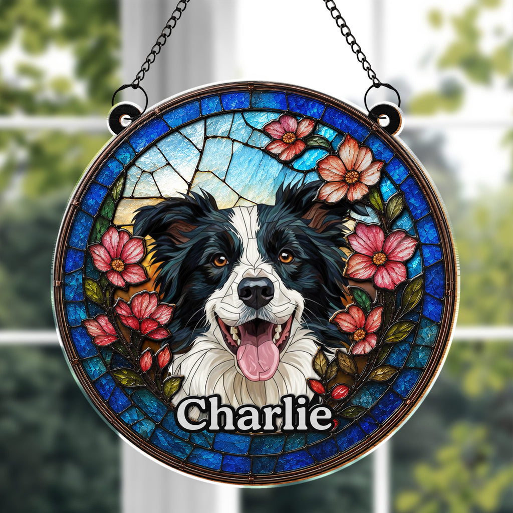 Personalized Dog Suncatcher Custom Name Gift for Pet Lovers Suncatcher GradoCreations