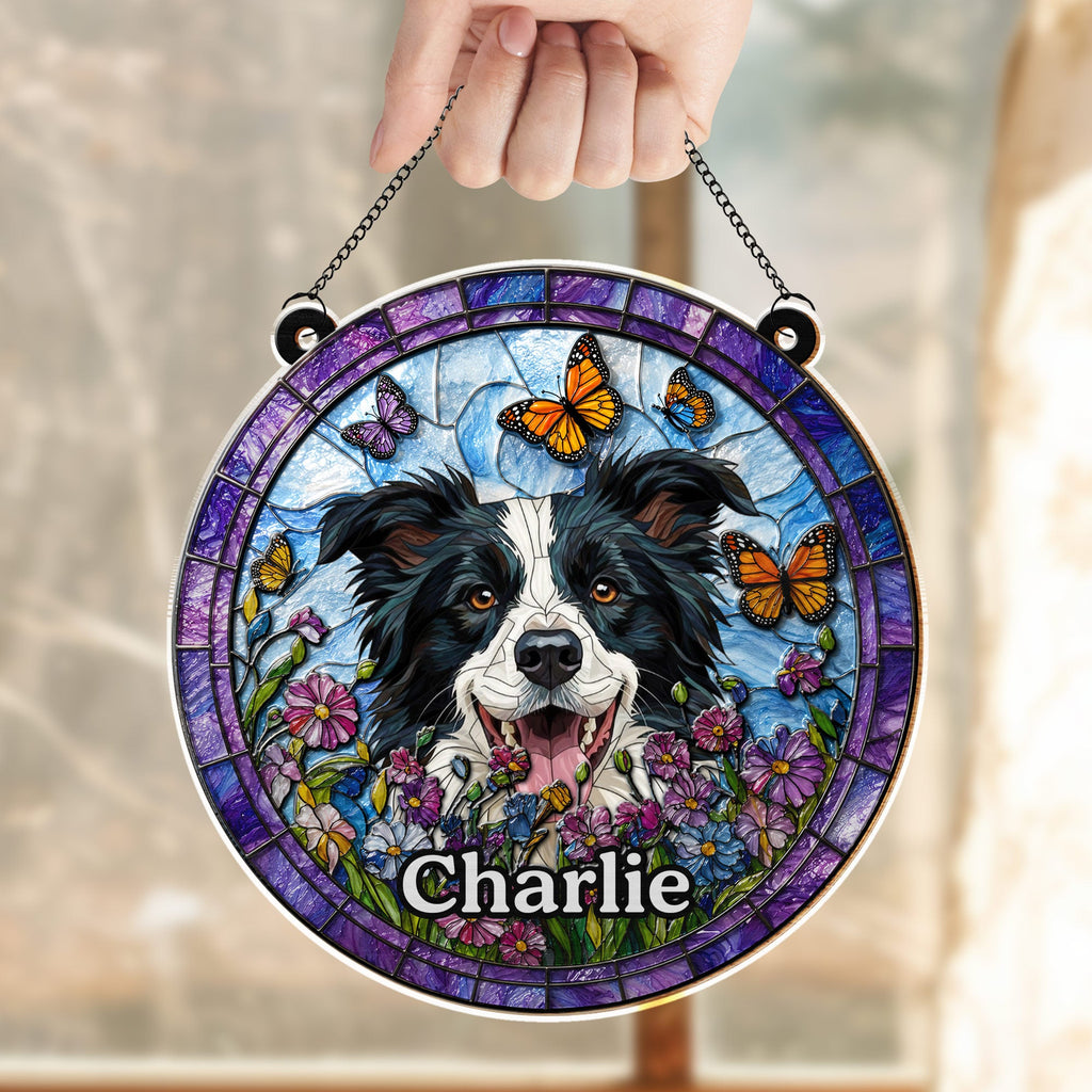 Personalized Dog Suncatcher Custom Name Gift for Pet Lovers Suncatcher GradoCreations