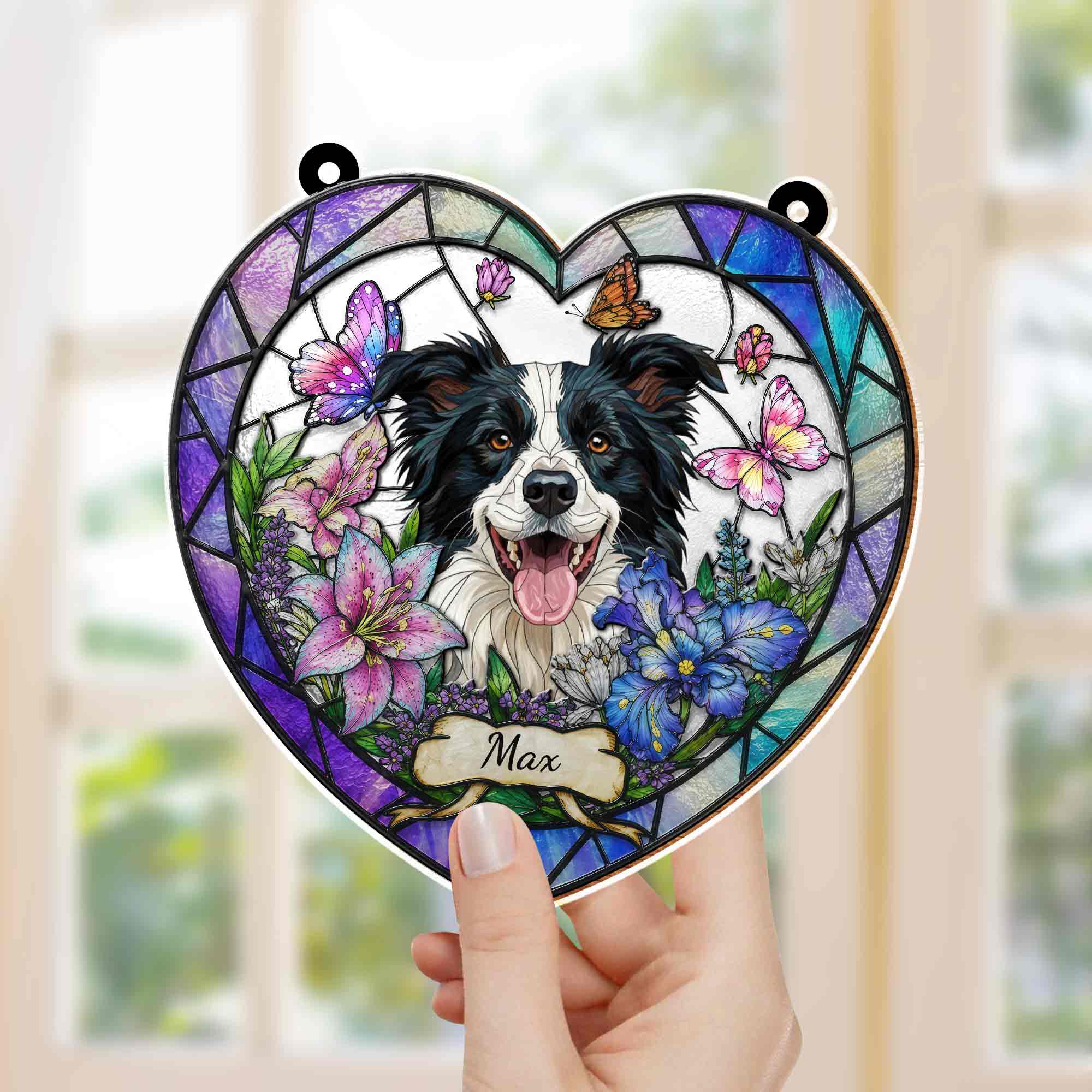 Personalized Dog Memorial Suncatcher Custom Name Gift for Pet Lovers Suncatcher GradoCreations