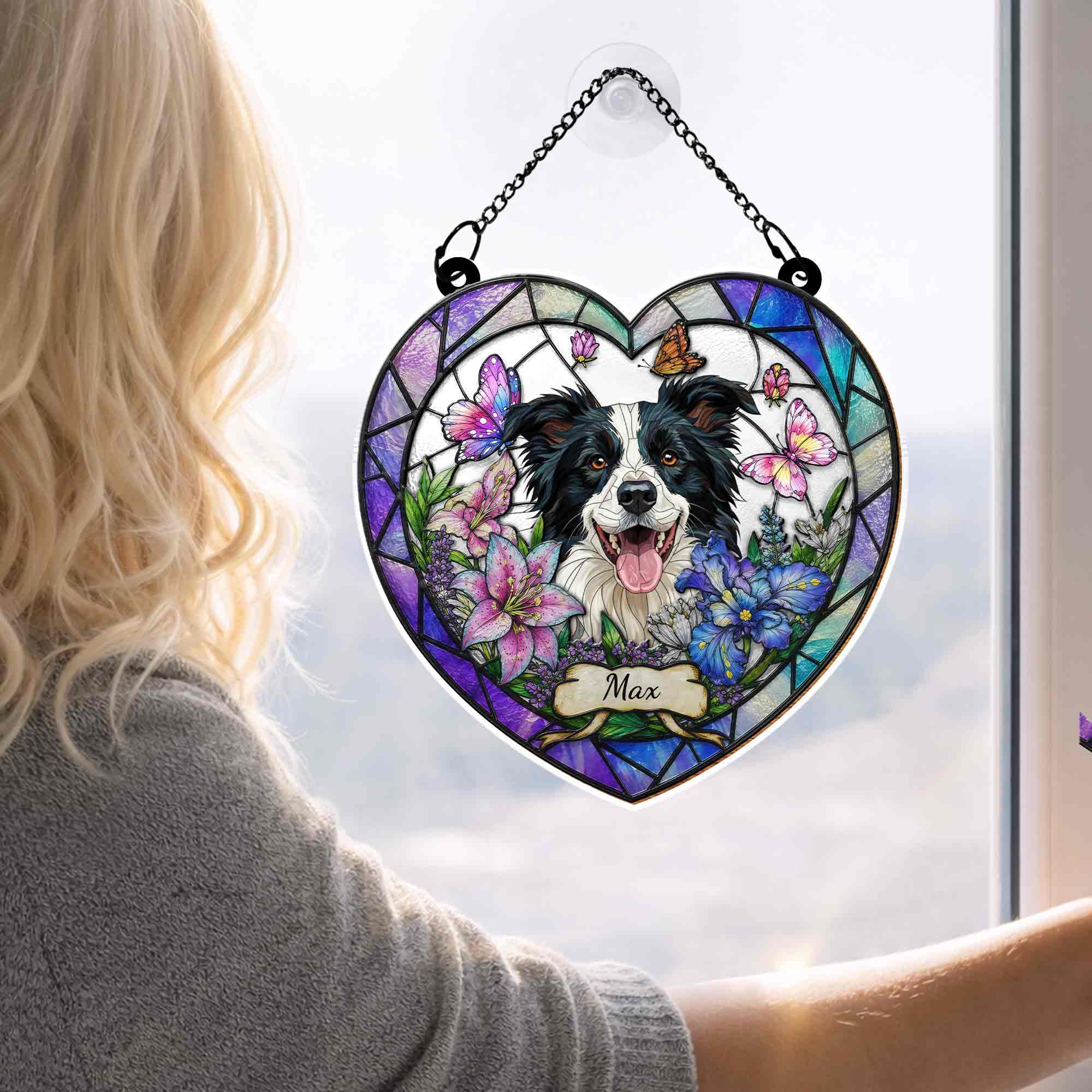 Personalized Dog Memorial Suncatcher Custom Name Gift for Pet Lovers Suncatcher GradoCreations