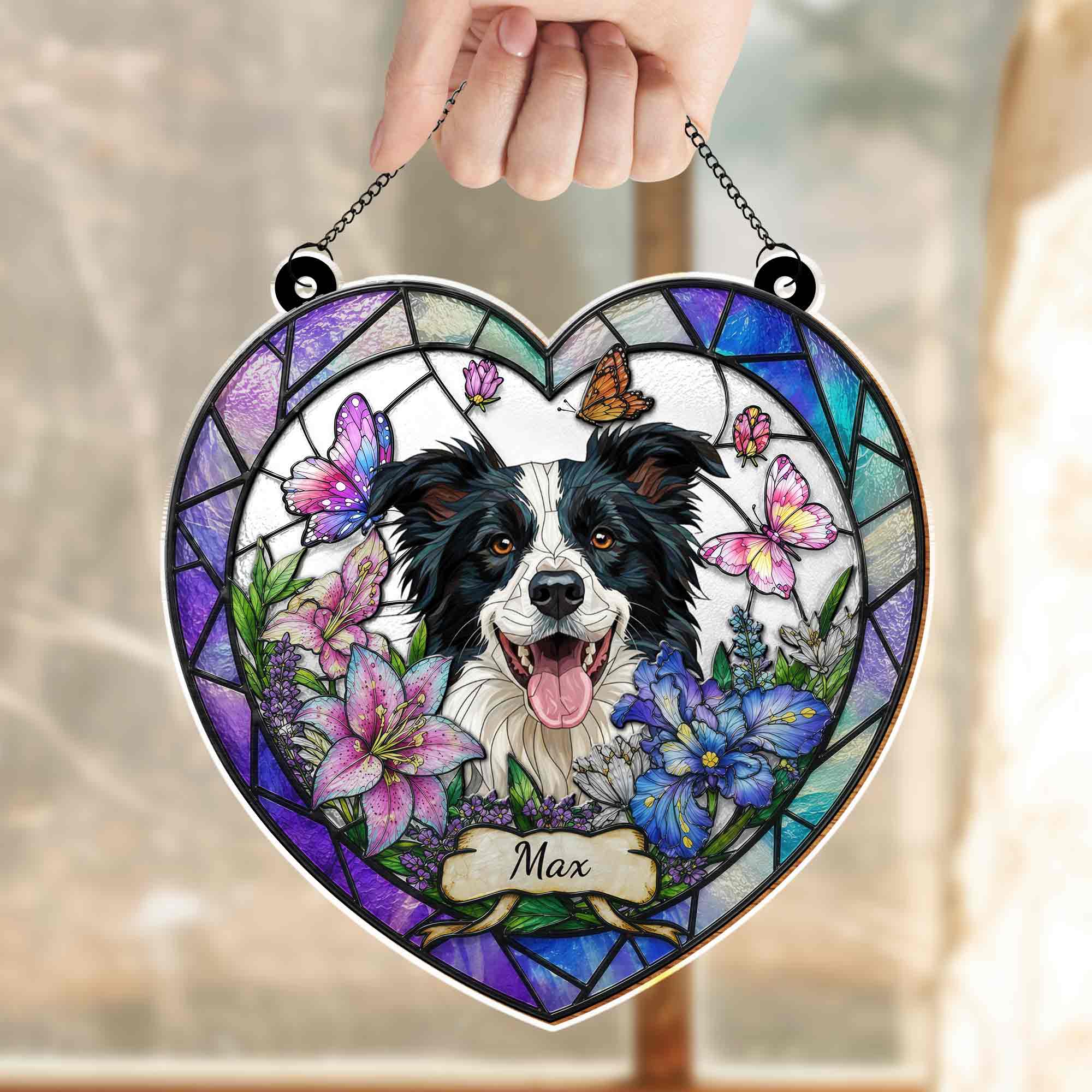 Personalized Dog Memorial Suncatcher Custom Name Gift for Pet Lovers Suncatcher GradoCreations