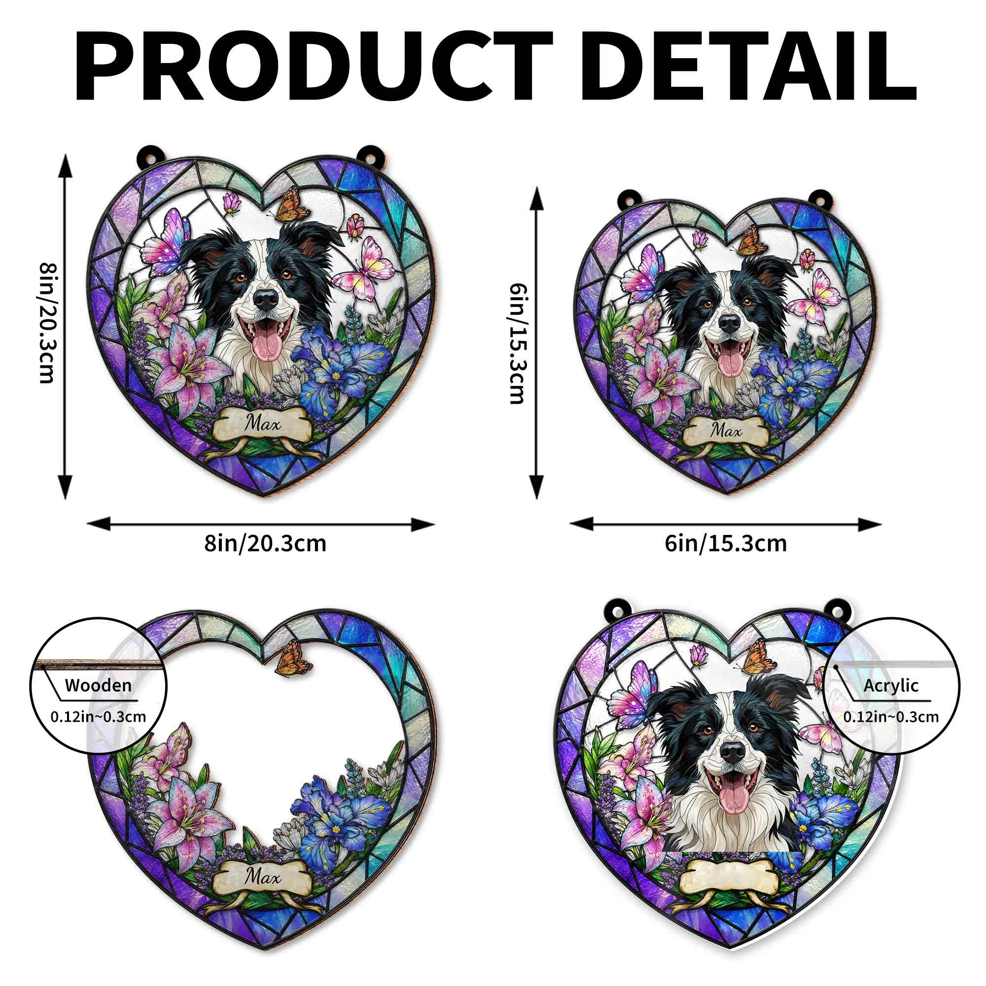 Personalized Dog Memorial Suncatcher Custom Name Gift for Pet Lovers Suncatcher GradoCreations