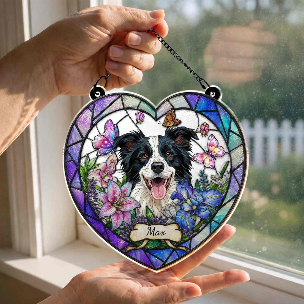 Personalized Dog Memorial Suncatcher Custom Name Gift for Pet Lovers Suncatcher GradoCreations