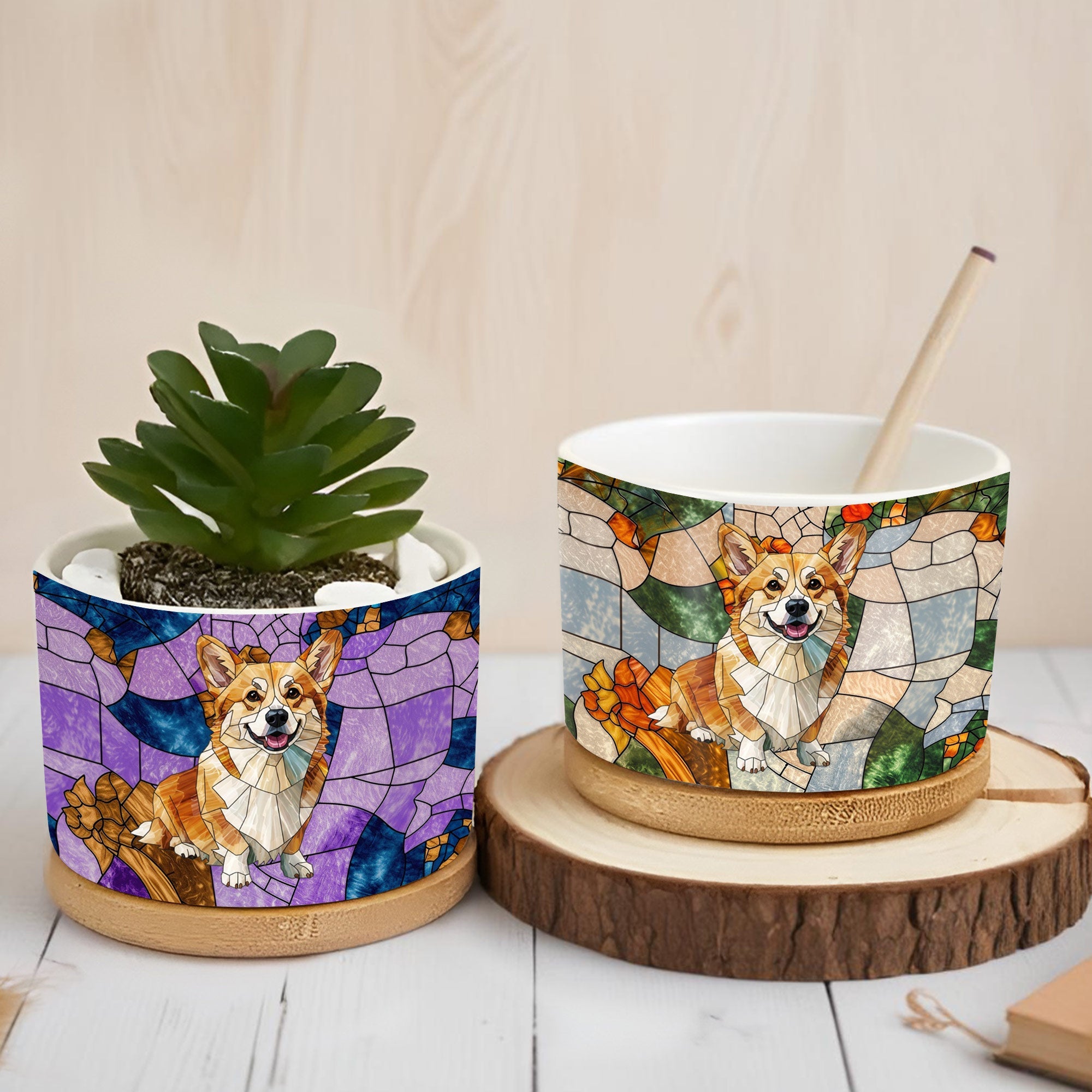 Personalized Corgi Plant Pot Custom Design Gift for Dog Lover Ceramic Plant Pot GradoCreations