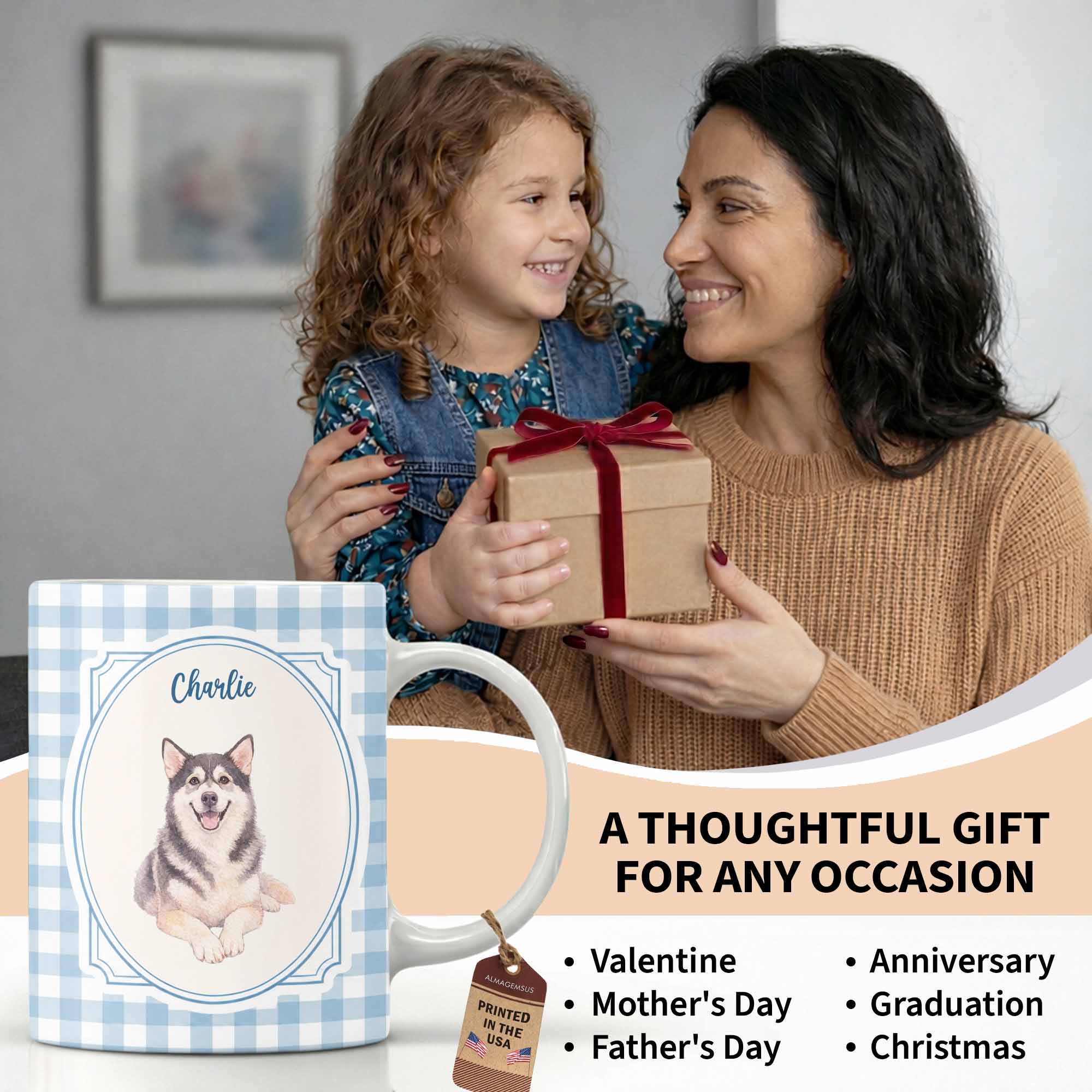 Personalized Dog Portrait Coffee Mug Custom Photo Gift for Dog Lovers Edge-to-edge Mug GradoCreations