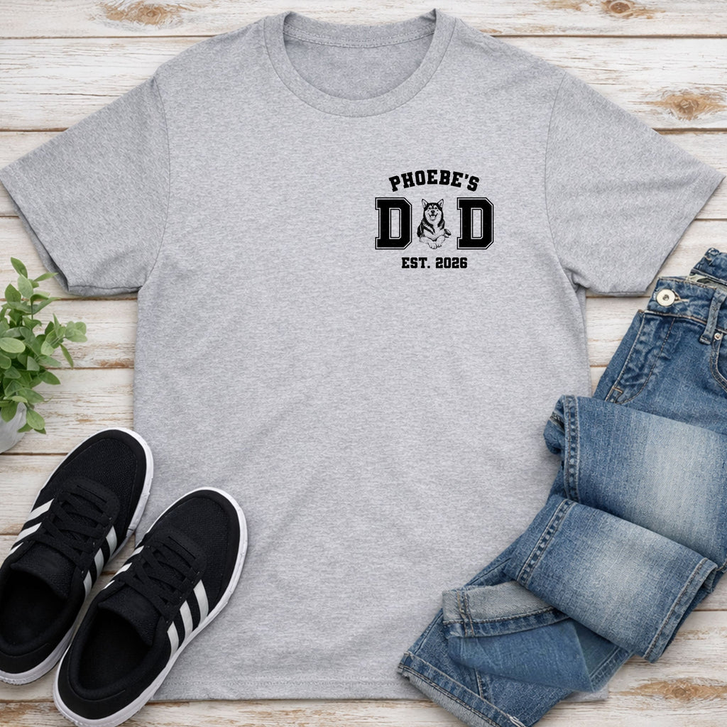 Personalized Dad Est Dog T-Shirt Custom Pet Illustration Gift Shirt GradoCreations