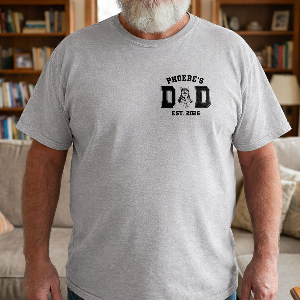 Personalized Dad Est Dog T-Shirt Custom Pet Illustration Gift Shirt GradoCreations