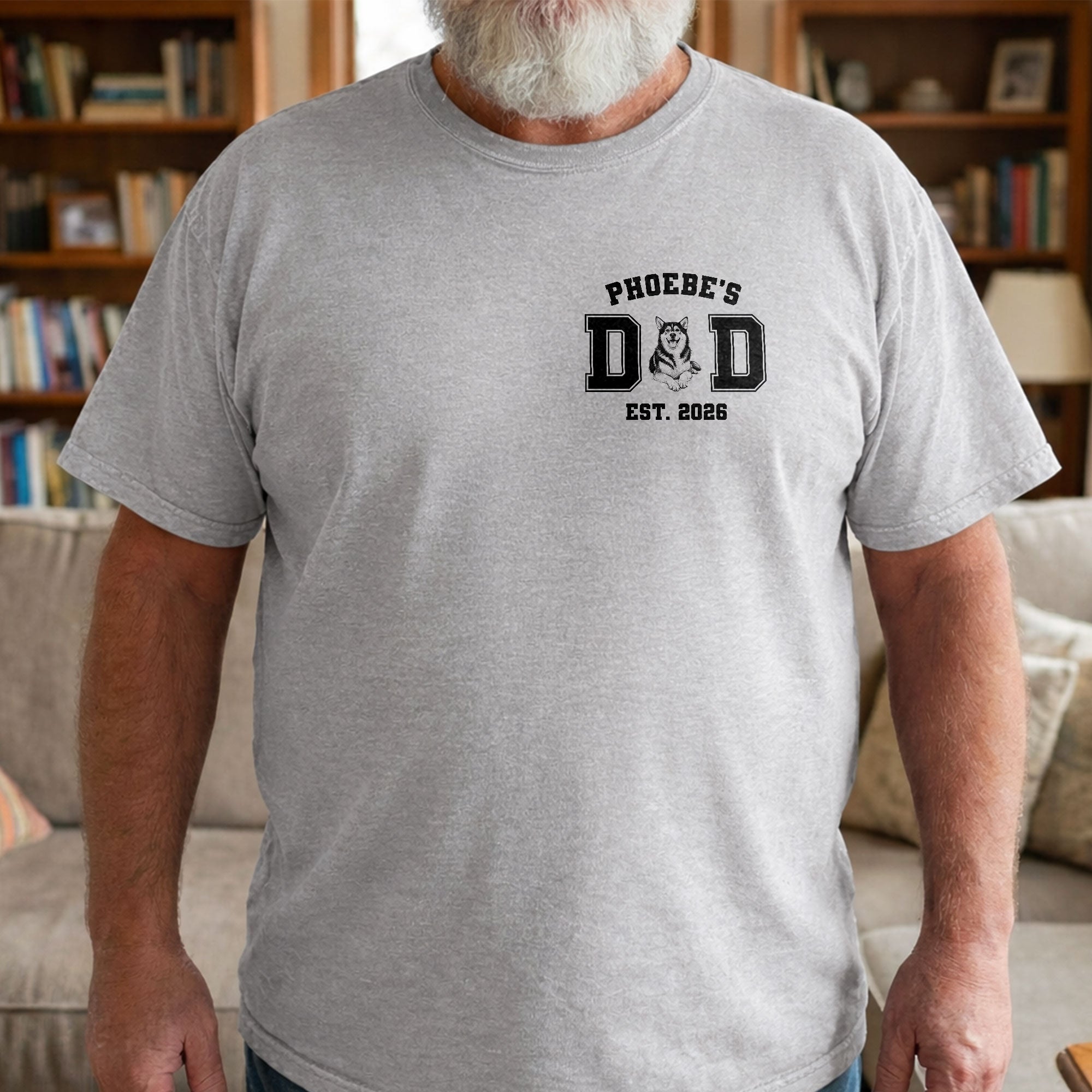 Personalized Dad Est Dog T-Shirt Custom Pet Illustration Gift Shirt GradoCreations