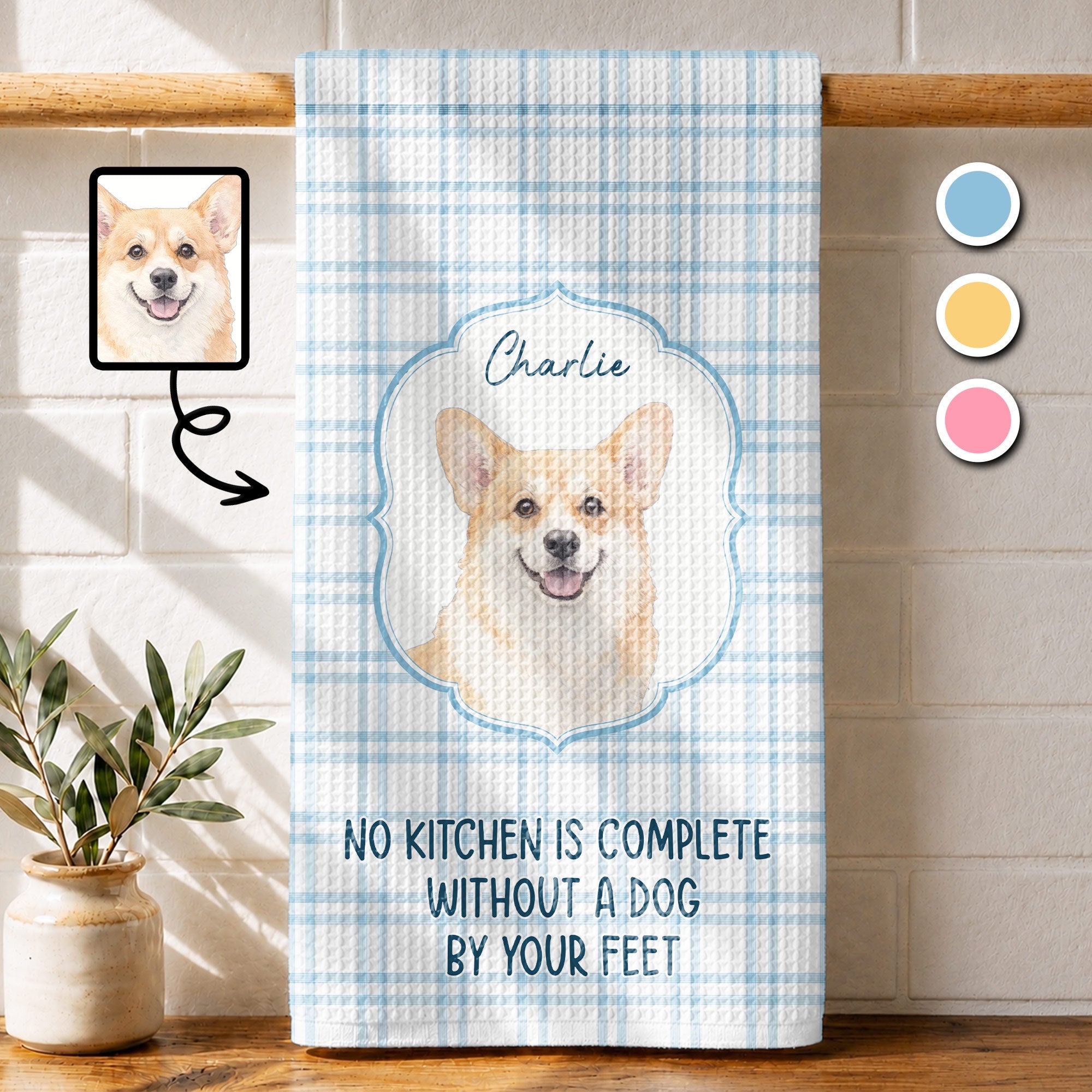 Personalized Cat Photo Kitchen Towel Custom Decor Gift for Cat Lovers Kitchen Towel GradoCreations