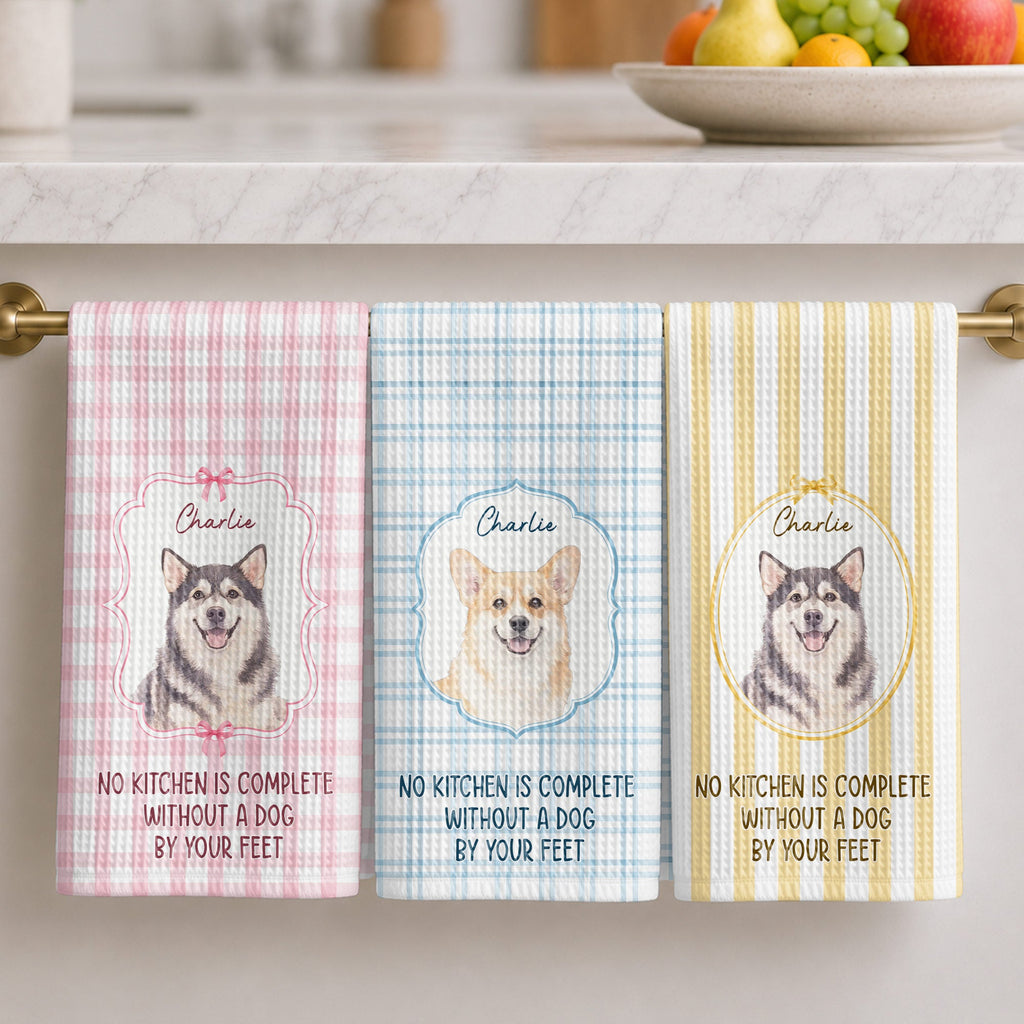 Personalized Cat Photo Kitchen Towel Custom Decor Gift for Cat Lovers Kitchen Towel GradoCreations