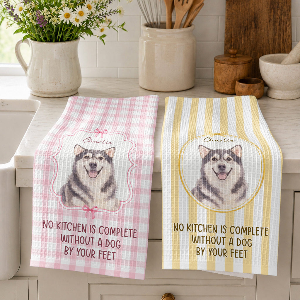 Personalized Cat Photo Kitchen Towel Custom Decor Gift for Cat Lovers Kitchen Towel GradoCreations