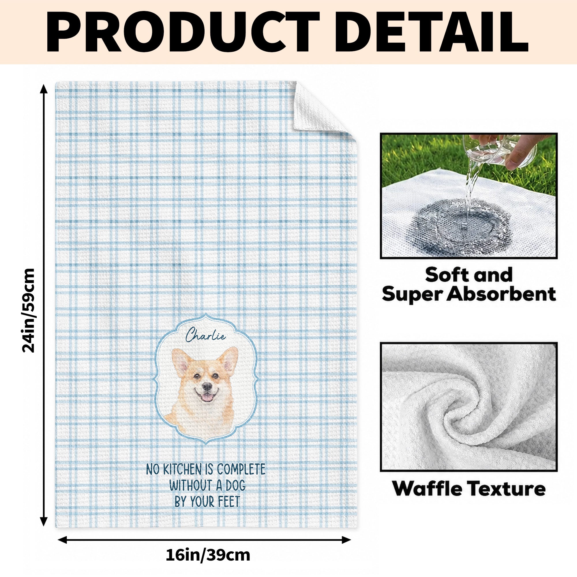 Personalized Cat Photo Kitchen Towel Custom Decor Gift for Cat Lovers Kitchen Towel GradoCreations