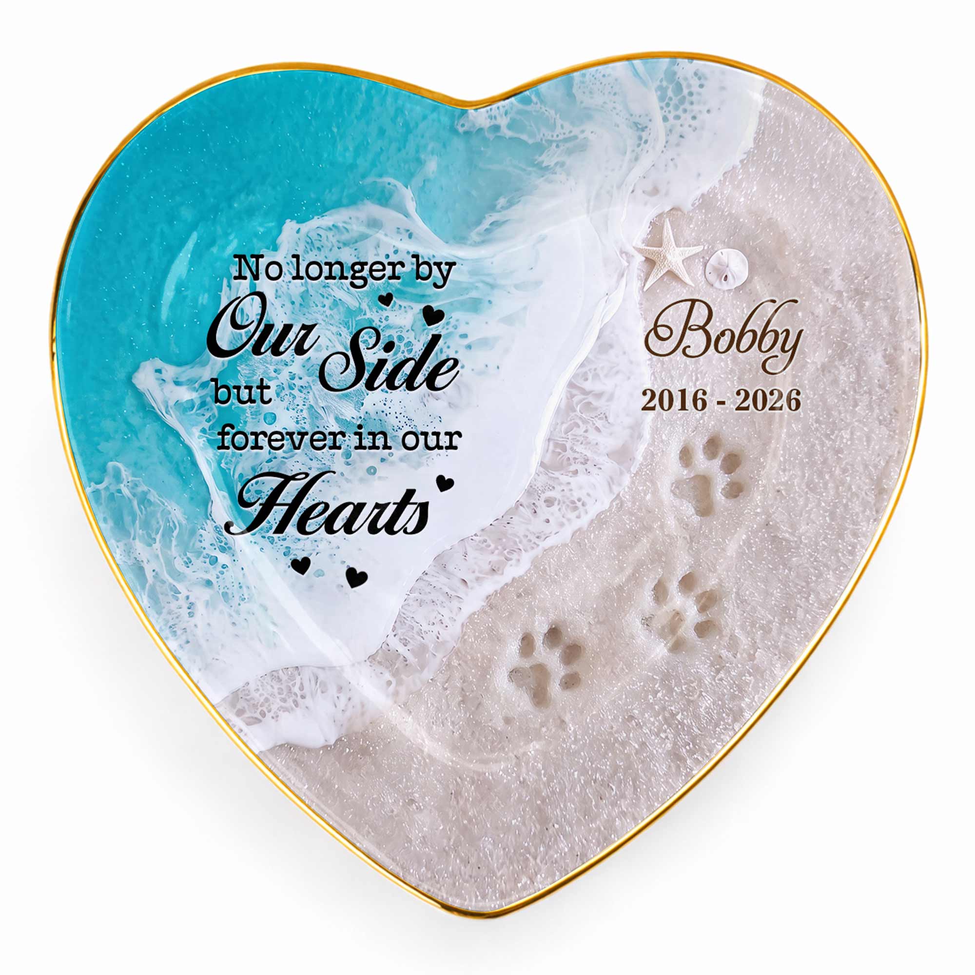 Personalized Heart Jewelry Dish Custom Name Pet Memorial Gift Heart Jewelry Dish GradoCreations