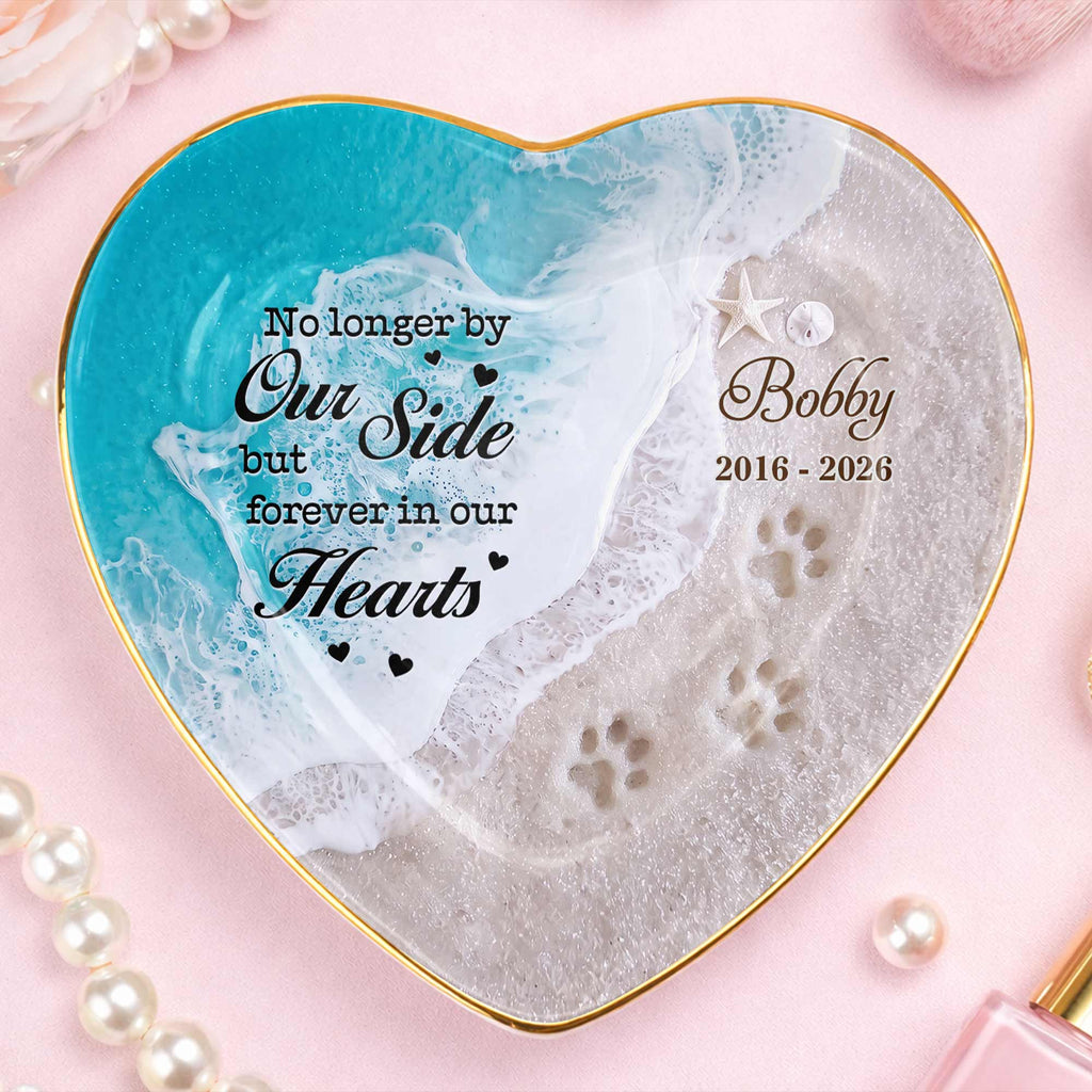 Personalized Heart Jewelry Dish Custom Name Pet Memorial Gift Heart Jewelry Dish GradoCreations