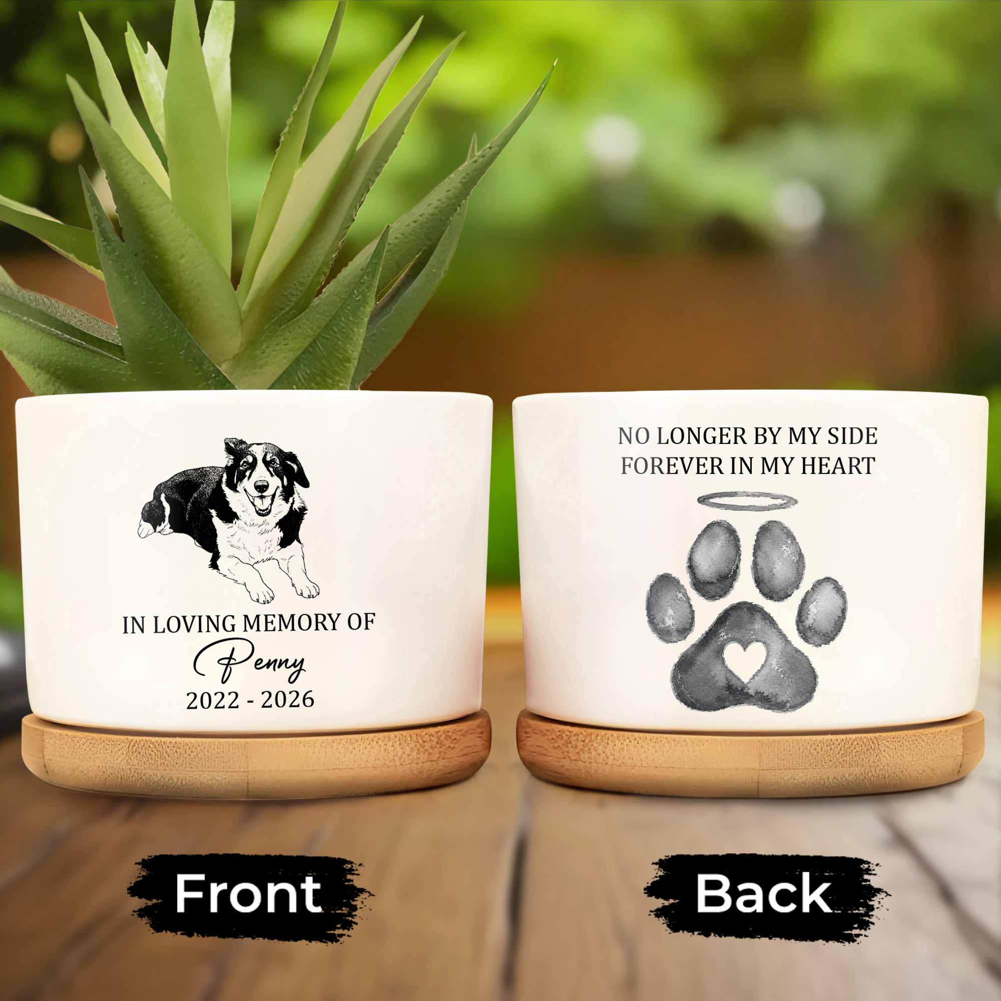 Personalized Memorial Dog Ceramic Plant Pot Custom Gift Ceramic Plant Pot GradoCreations