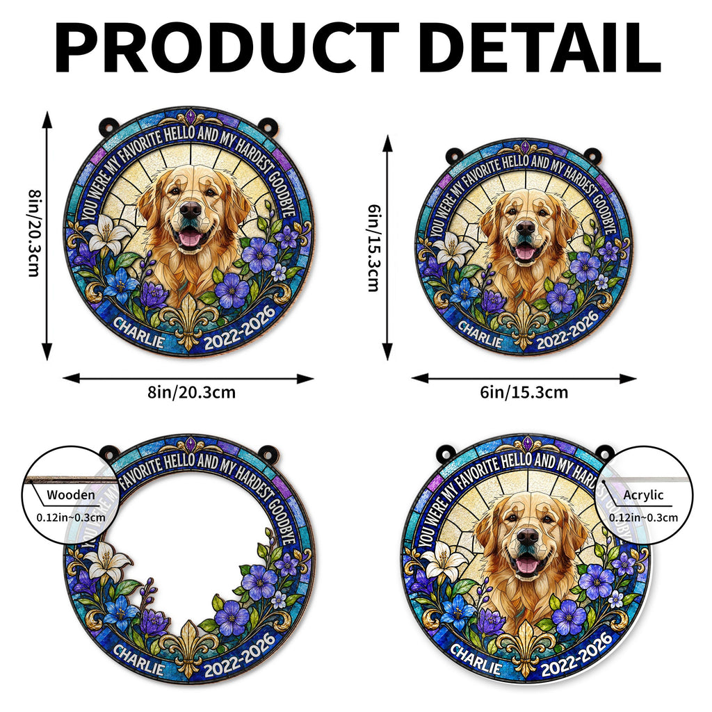 Personalized Memorial Suncatcher for Dog Lovers | Custom Flowers Suncatcher GradoCreations
