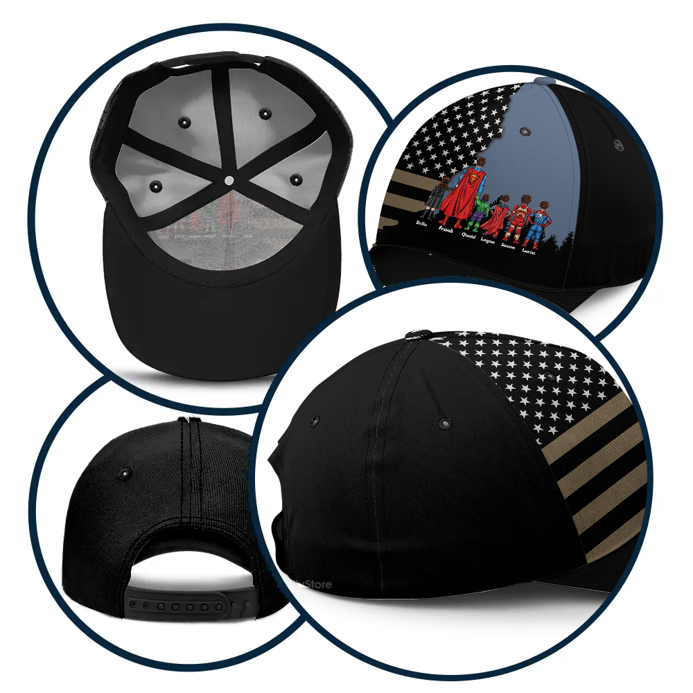Personalized Super Hero Dad Cap | Custom Gift for Father's Day