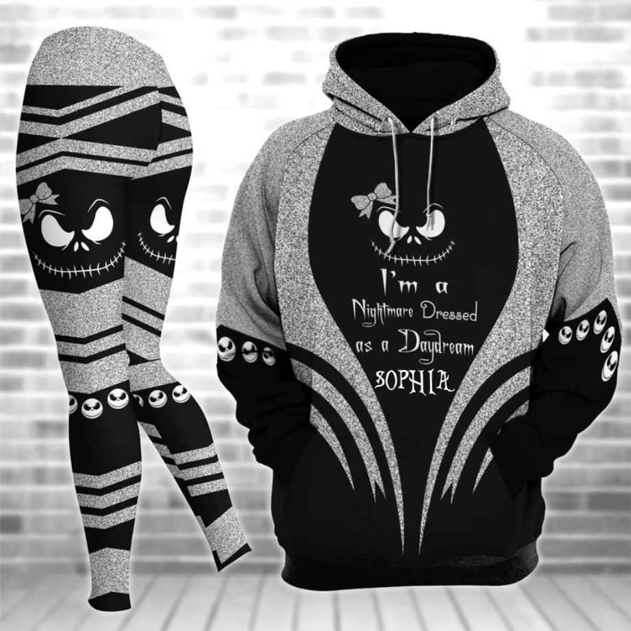 Personalized Spooky Hoodie and Leggings Gift Set for Halloween & Christmas