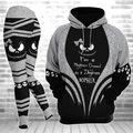 Personalized Spooky Hoodie and Leggings Gift Set for Halloween & Christmas