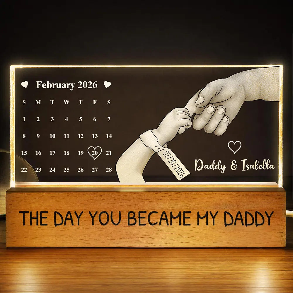 Personalized 3D LED Light Calendar Gift for Dad Customizable Artwork