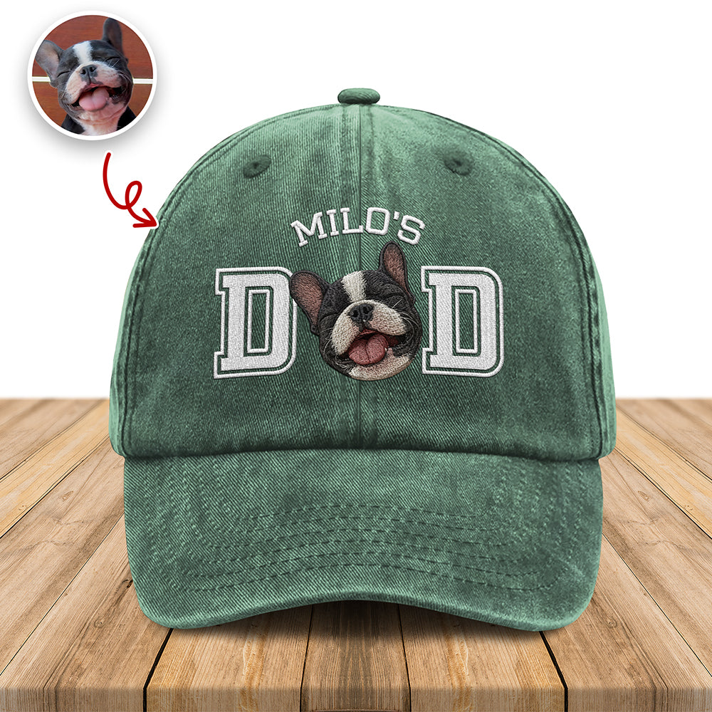 Personalized Embroidered Baseball Cap Custom Photo Gift for Dog Dad HN590 - Embroidered Baseball Cap GradoCreations