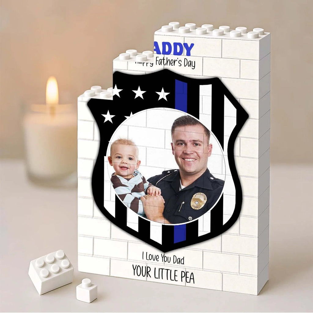 Personalized Photo Brick Block Gift for Dad - Custom Father's Day Keepsake HN590 - Building Blocks fix GradoCreations