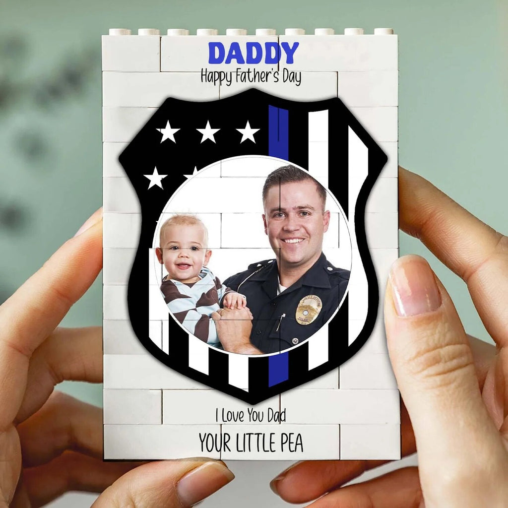 Personalized Photo Brick Block Gift for Dad - Custom Father's Day Keepsake HN590 - Building Blocks fix GradoCreations