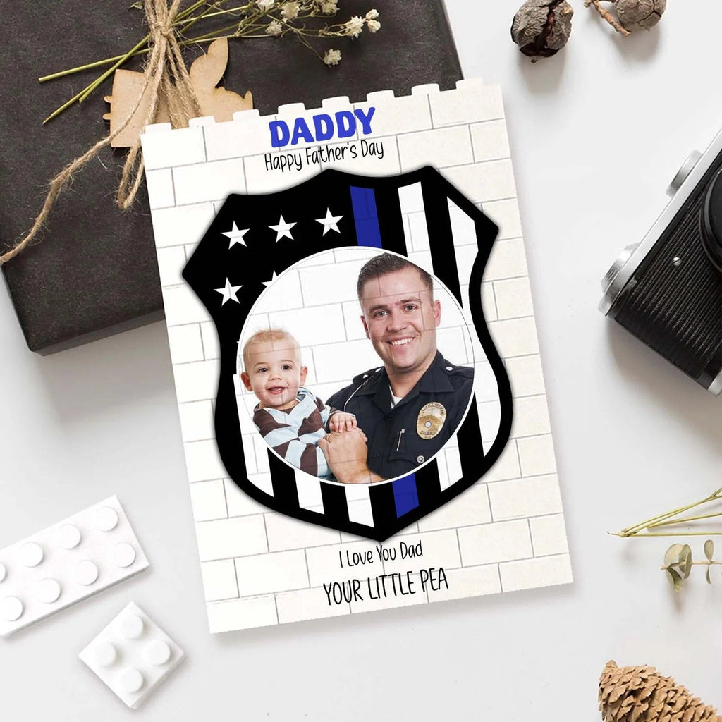 Personalized Photo Brick Block Gift for Dad - Custom Father's Day Keepsake HN590 - Building Blocks fix GradoCreations