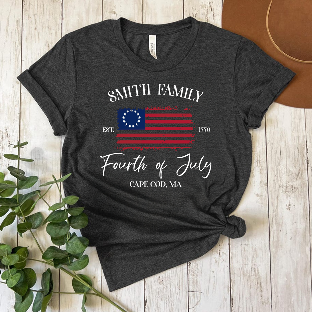 Personalized 4th of July Family Name Matching Shirt Gift HN590 - Tshirt GradoCreations