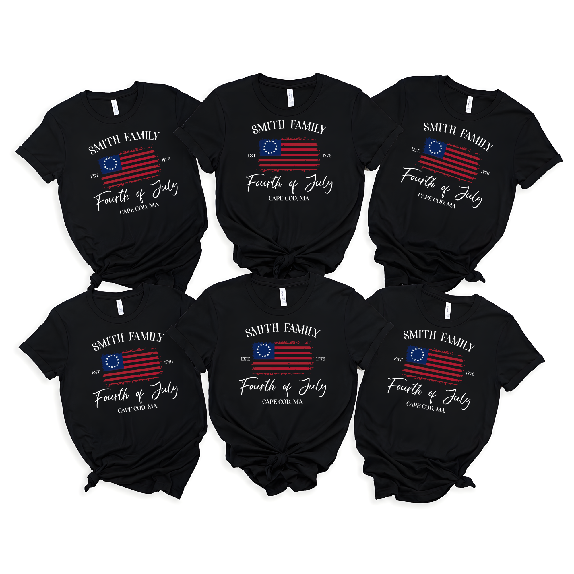Personalized 4th of July Family Name Matching Shirt Gift HN590 - Tshirt GradoCreations