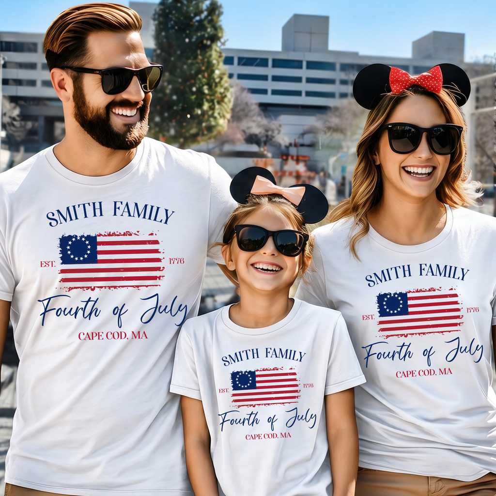 Personalized 4th of July Family Name Matching Shirt Gift HN590 - Tshirt GradoCreations