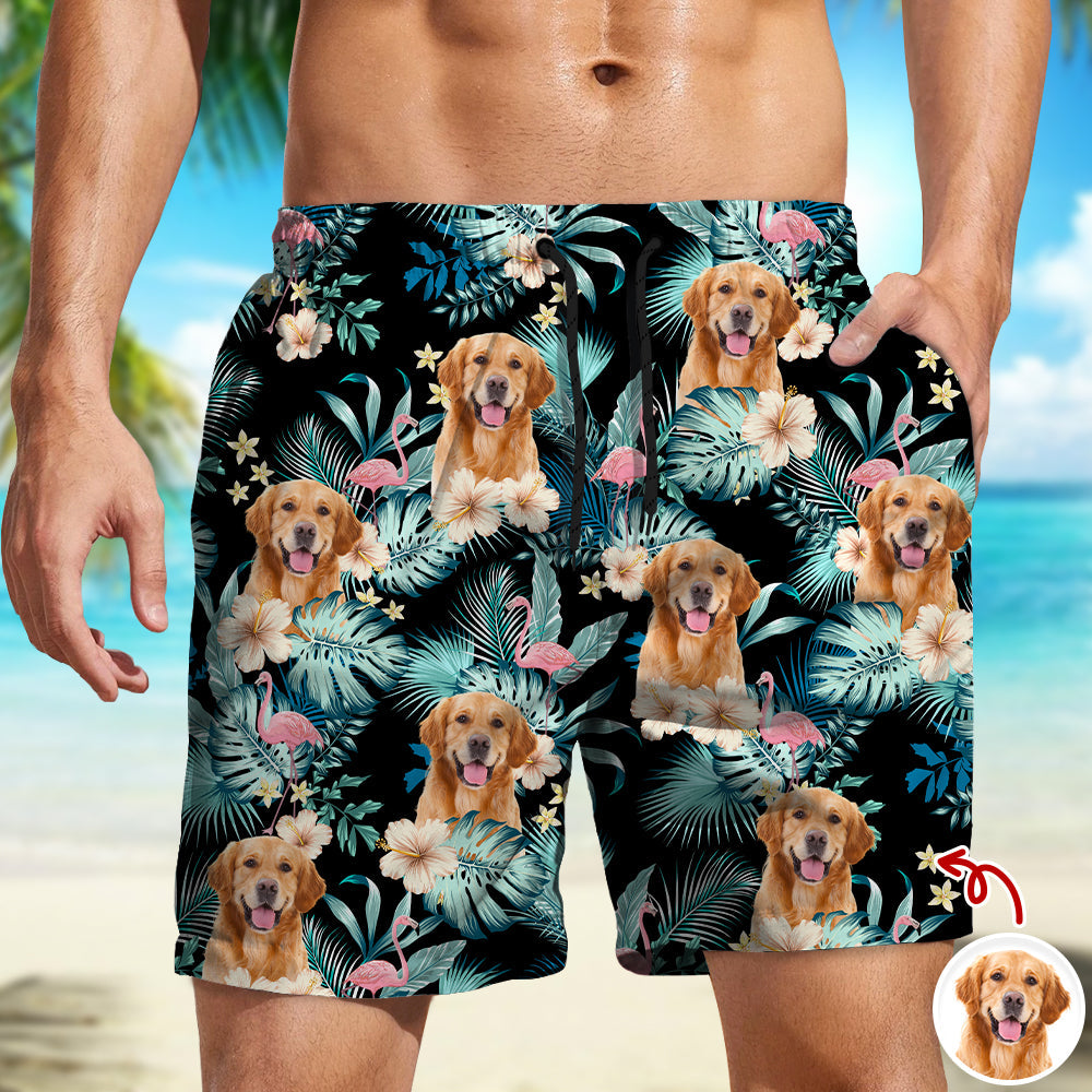 Personalized Dog Photo Beach Shorts Custom Gift for Dog Lover HN590 - Beach-Shorts GradoCreations