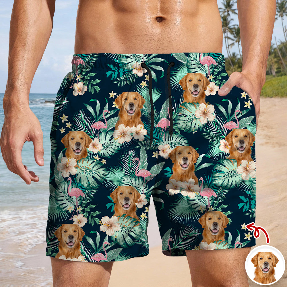 Custom Dog Photo Aloha Beach Shorts Gift for Dog Lovers HN590 - Beach-Shorts GradoCreations