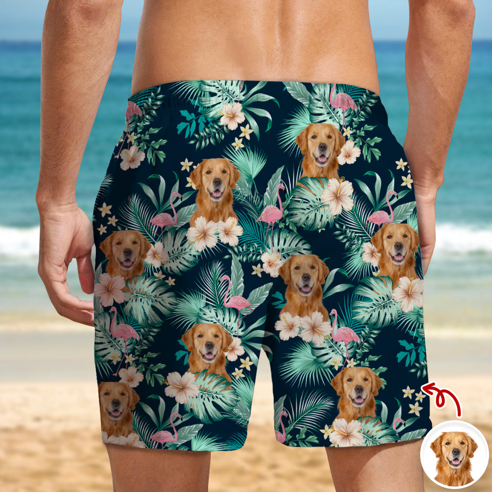 Personalized Dog Photo Beach Shorts Custom Gift for Dog Lover HN590 - Beach-Shorts GradoCreations