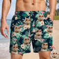 Personalized Cat Photo Aloha Beach Shorts Gift for Cat Lover HN590 - Beach-Shorts GradoCreations