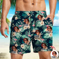Personalized Tropical Beach Shorts Custom Photo Gift for Dad HN590 - Beach-Shorts GradoCreations