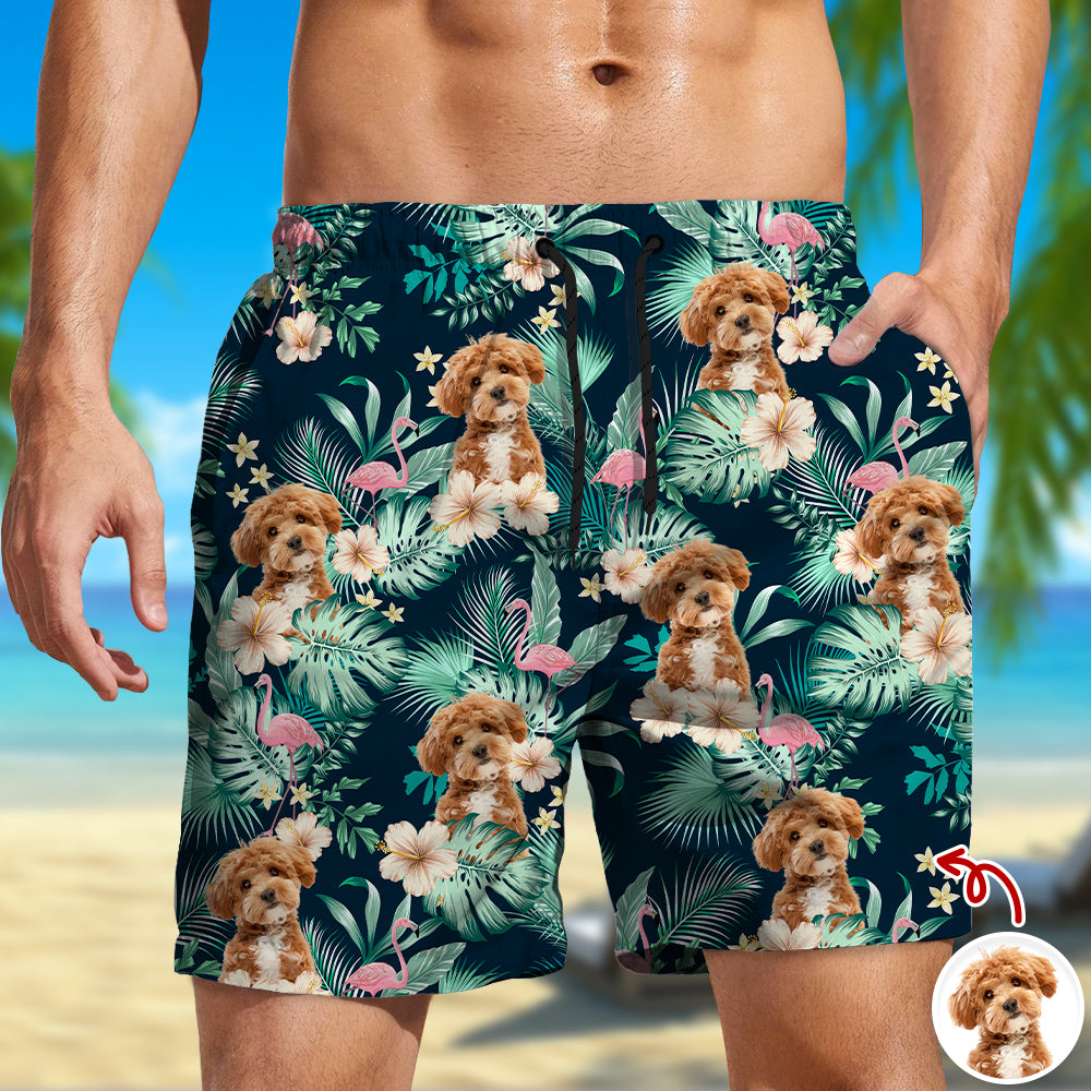Personalized Dog Photo Beach Shorts Custom Gift for Dog Lover HN590 - Beach-Shorts GradoCreations