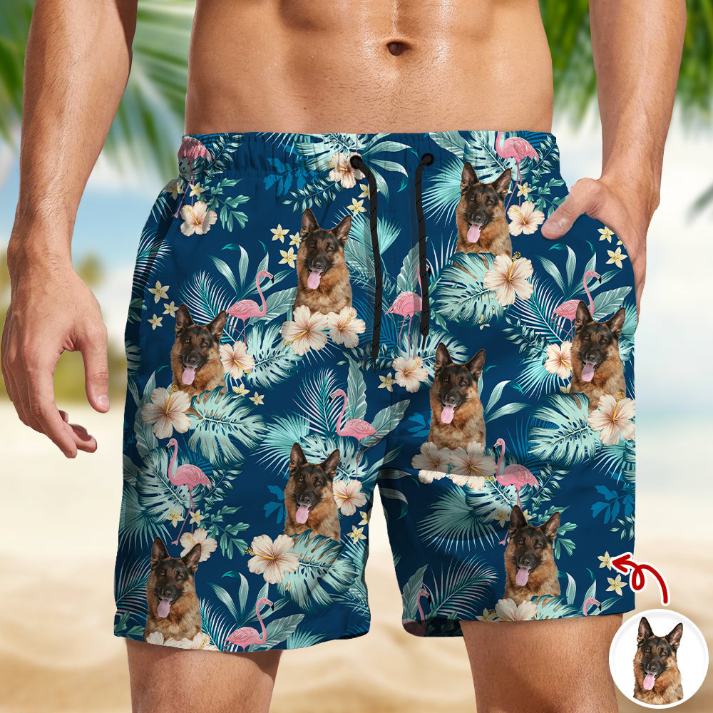 Personalized Dog Photo Beach Shorts Custom Gift for Dog Lover HN590 - Beach-Shorts GradoCreations