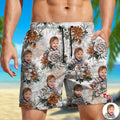 Personalized Floral Aloha Pattern Beach Shorts Custom Photo Gift HN590 - Beach-Shorts GradoCreations