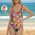Personalized Photo Leopard Swimsuit Custom Image Gift for Her HN590 - Swimsuit GradoCreations