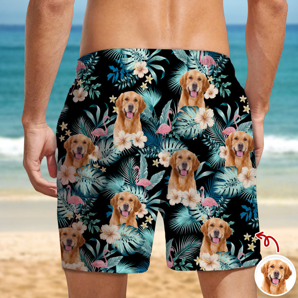 Personalized Dog Photo Beach Shorts Custom Gift for Dog Lover HN590 - Beach-Shorts GradoCreations